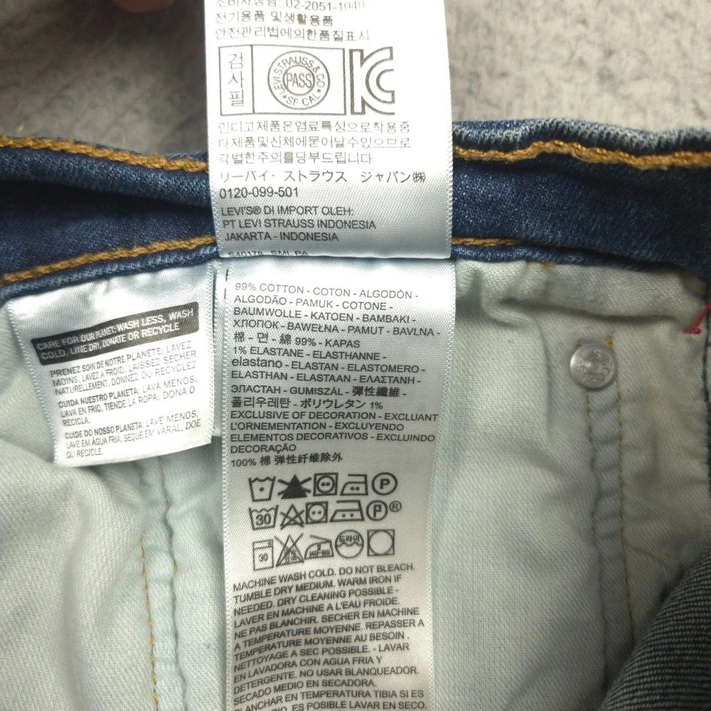 Levi's 511 Jeans Mens 34x32 Slim Fit Stretch Denim Medium Wash Blue Pants